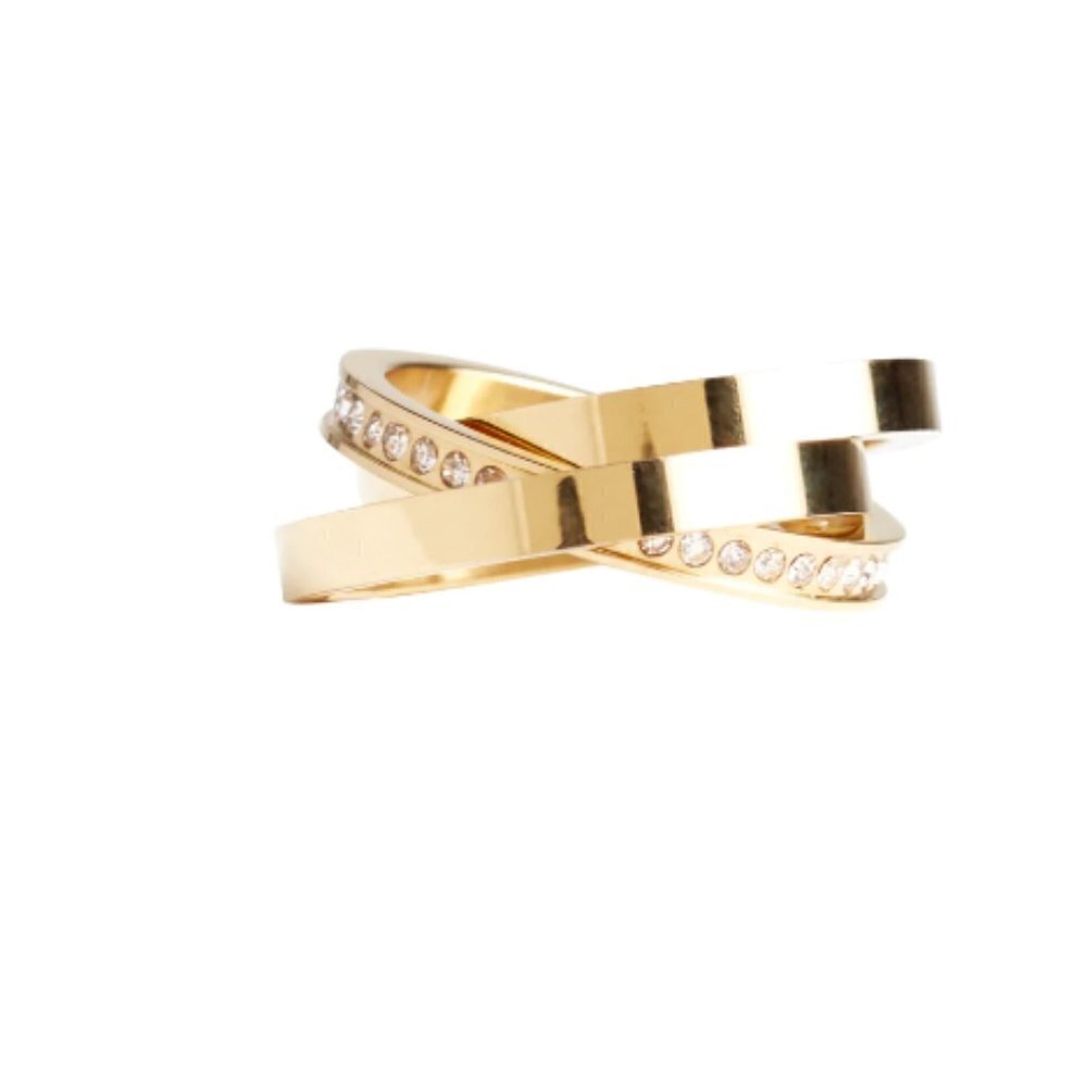 VITA FEDE Gold Pave Ring Stack NEW